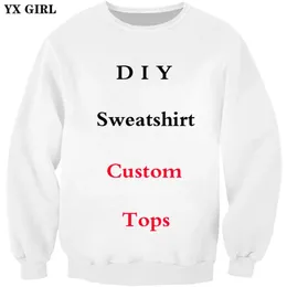 YX MENINA Diy Design Personalizado Mens Womens moletom casual Impressão 3D hoodies Gota Atacadistas Fornecedores Para Drop Shipper 231226