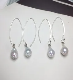 Highgloss S925 Sterling Silver Pearlear Hook Pearl StudEarrings Water Drop Baroque Pearl Earring for Women Anniversary Gifte