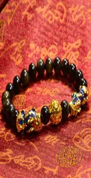 Feng Shui or obsidienne pierre perles Bracelet hommes femmes unisexe Bracelet Pixiu richesse et bonne chance Bracelets noirs bijoux 9417304