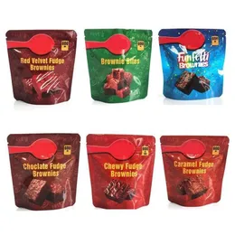 주입 된 브라우니 포장 가방 600mg 케이크 빈 질긴 Funfetti 퍼지 초콜릿 스낵 물린 빨간 벨벳 파우치 Faafm Djcru