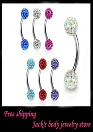 Gioielli per il corpo del sopracciglio E10 50 pezzi lotto mix 11 colori shamballa cristallo falso sopracciglio barra sopracciglio anello di ferido moda piercing gioielli6158659