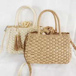 Torby mody Tassel Straw Bags Rattan Weave Women torebki Projektantki luksusowe ręcznie robione papierowe ramię Crossbody Summer Beach torebki 2021