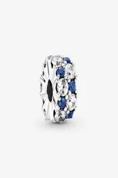 NOWY PRZYJRÓŻNIK 100 925 Sterling Silver Clear Blue Sparkling Clip Charm Fit Original European Charm Bransoletę Masowa Biżuteria Dostęp 1056200