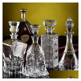 Wine Glasses Luxury Lead Glass Bottle Whiskey Decanter Alcohol Container Pourer Carafe Crystal Home Bar Red 230719 Drop Delivery Gar Dhtff