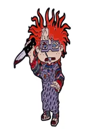 ChuckyXChuckie Mashup Spilla anni '90 Nostalgic Cartoon Badge Regalo popolare per i fan degli anime4998558