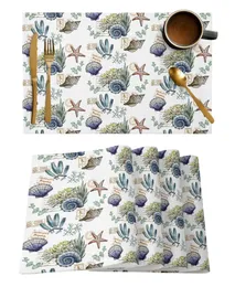 Summer Conch Shell Starfish Table Mat Wedding Holiday Party Dining Placemat Kök Tillbehör Servin 231225