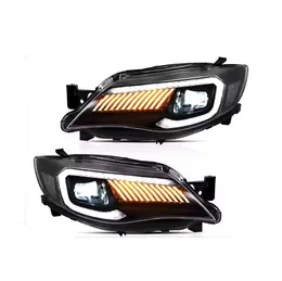 カーヘッドランプアセンブリDRLデイタイムスバルWRX LEDヘッドライト08-14ダイナミックストリーマターンシグナルインジケーターオートパーツ