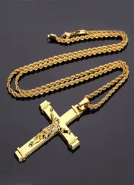 Popular hip hop ornamento jesus cruz pingente colar hip hop rapper rocker festa acessórios necessários 3 estilos 5088532