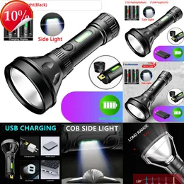 الفوانيس الجديدة المحمولة شحن الطاقة الشمسية LED Falshlight Camping Light Torch Torch Torch USB القابلة لإعادة الشحن مصباح طوارئ مع البطارية