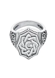 Vintage-Siegelring mit Halbmond-Stern für Männer, muslimisch, religiös, arabisch, antiker Ring9179650