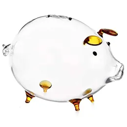 Schwein Sparschwein Spardosen Münzspardose Niedliches transparentes Glas Souvenir Geburtstropfen 231225