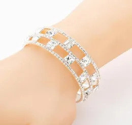 Bangle Europa e América Geometria Moda Mulher Pulseira Cristal Embelezamento Jóias Strass Na Moda Whole3571343