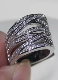 Toda la joyería de lujo de alta calidad 925 plata esterlina pavé ajuste blanco zafiro marca CZ diamante mujeres compromiso de boda Ba1839922