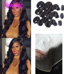 Brazilian Human Virgin Hair Body Wave HD 13X4 Frontal With 3 Bundles Lace Closure Part Yirubeauty Natural Color 4 Pieceslot7821258