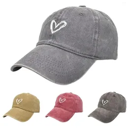 Ball Caps Love Embroidered Washed Baseball Cap Sun Visor Female D Do Old Couple Teapot Hat Cute Fall Hats