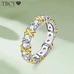 TBCYD 3mm D Färgring för kvinnor S925 Sterling Silver Diamond Ring Wedding Band Hand Fine Jewelry Wholesale 231225