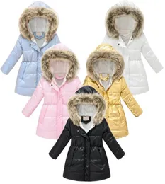 Piumino Moda Inverno Neonate Tinta unita Giacca lunga Bambini Tenere al caldo Collo di pelliccia spessa Parka Cappotti Capispalla Ragazza Vestire6443433