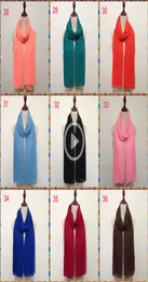 Xg85 114 färger vanligt maxi viskos halsduk shl pashmina hijab scarf muslim för kvinnor lady girl folid color head scarf mjuk 90x180cm6039938