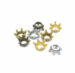 Confezione da 100 pezzi Corona Charms Creazione di gioielli fai da te Ciondolo adatto Bracciali Collane Orecchini Artigianato fatto a mano Argento Bronzo Fascino6979540