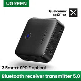 Złącza Ugreen Bluetooth 5.0 Odbiornik nadajnik Aptx HD CSR8675 dla słuchawek telewizji Optyczny 3,5 mm SPDIF Bluetooth Aux Audio Adapter