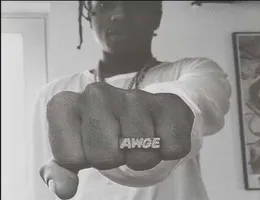 Awge Classic Left Ring Finger Asap Rocky مع Gold and Silver Twocolor Spot Surface1957602