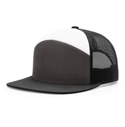 whole custom 3D embroidery flat bill trucker mesh cap design blank dad hats 7 panel black hat3227729