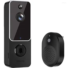 Дверные звонки Умная видеокамера дверного звонка с перезвоном Черный AI Облачное хранилище для обнаружения человека HD Живое изображение
