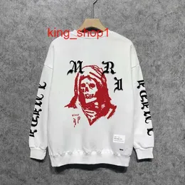 Amiryes Casual Flocking Bone Mönster Tshirt Top Herr Sweatshirt Hoodie Japanese Korean Streetwear O-Neck Men Sweatshirt 8 7n5z