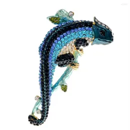 Brooches CINDY XIANG Rhinestone Lizard Brooch Large Animal Pin 3 Colors Available Alloy Material Winter Coat Accessories High Qual266A