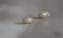 Stadnina 925 srebrne francuskie proste kolczyki perłowe kobiety luksusowe temperament ślub 14 -karatowy Gold Jewelry Gift5988445