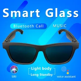 Occhiali da sole LZAKMR E10 Cuffie a conduzione ossea Occhiali intelligenti Lenti graduate sostituibili Auricolare Bluetooth Occhiali da sole per musica stereo