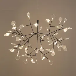 Moderno heracleum árvore folha luz pingente lâmpada led lâmpadas de suspensão sala estar arte barra ferro restaurante iluminação para casa al12243j