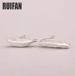 Ruifan Tiny 4mmX13mm Feder 925 Sterling Silber Ohrstecker Damen039s Modeschmuck Geschenk für Mädchen Kinder Dame YEA15516530542