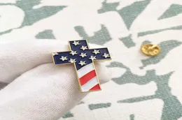 50 pz Spille Personalizzate Americano US Patriottico Gioielli Religiosi Smalto Spilla Spilla Christian Pin Distintivo con Bandiera USA72705845797955