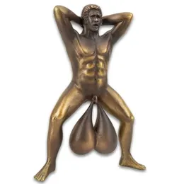 Battente Battente per porta Satry Balls Divertente 16 * 8 cm Oggetti decorativi per la casa Figurine Uomini creativi Parodia campanello Suoni Divertente Battente per porta Resina Artigianato Muro