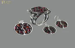 Kadınlar için Vintage Yüzükler Düğün Garnet Halkası Meyve Nar Rattan Gül Altın Anillo de Mujeres Parti Hediyesi Femme Bague Z5603545