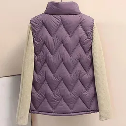 Gilets pour femmes Femmes Gilet coupe-vent hiver avec épaissie rembourrée conception sans manches col montant col de rétention de chaleur pour le froid