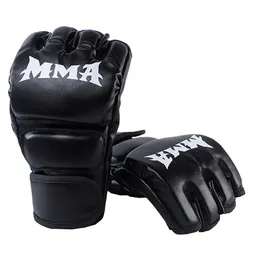 1Pair Thick Boxing Gloves MMA Handskar Half Finger Punching Bag Kickboxing Muay Thai Mitts Professional Boxing Training Equipment 231225