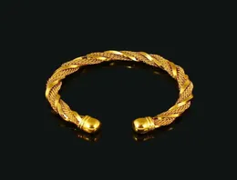 BRACCIALE TORQ RIEMPITO IN ORO GIALLO 14 K CONFEZIONE REGALO BRACCIALE ED APERTO SATINATO LUCIDO CON CERNIERA3011056