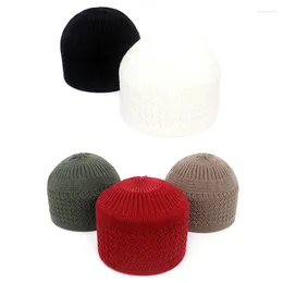 Ethnic Clothing Winter Knitted Muslim Men Prayer Hats Warm Male Beanies Cap Islamic Ramadan Jewish Kippah Homme Hat Unisex Wrap Head