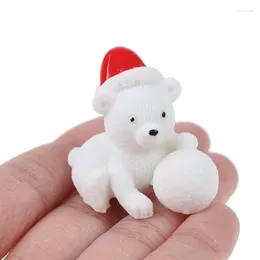 Figurine decorative Anmail Miniature Pupazzo di neve di Natale Babbo Natale Ornamenti Decorazione Casa 2023 Anno Regalo di Natale Orso Sfera di cristallo fai da te