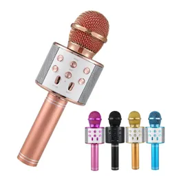 Microphones New WS858 Professional Bluetooth Wireless Microphone Speaker Handheld Microphone Karaoke Mic Music Player Singing Recorder KTV Mi