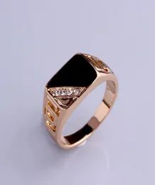 العلامة التجارية الجديدة الكلاسيكية Silvergoldcolor Rhinestone Men Ring Black Male Finger Rings Triangle Ring Ring Fast 4485798