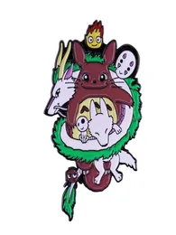 Ghibi Elemental Charms Pin No Face Calcifer Totoro Drago Haku Principessa Mononoke Spilla distintivo5835529