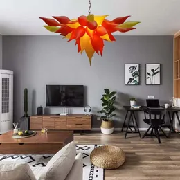 Lampadario moderno Luci a LED Sorgente Lampade a sospensione in vetro soffiato a bocca Tramonto Arancione Giallo Lampada a sospensione Casa coperta Ligh242H