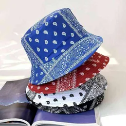 Vintage Print Bandana Paisley Bucket Hat For Women Men Cashew Panama Reversible Basin Bob Sun Fishing Fisherman Hat Hip Hop Caps Y6081026