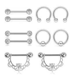 Modeschmuck Edelstahl Nabel Bauch Lip Nippel Augenbraue Bar Ring Kugel Piercing Kit Körperschmuck3944187