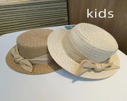 Geniş Memlu Şapkalar Plaj Şapkası Kadınlar için Düz Çocuk Bebek Kız Çocuk Bowknot Sevimli Yaz Açık Güneş Haki Gril Sombreros de Mujer6768727