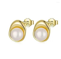 Stud Earrings Elegant Real 925 Sterling Silver Pearls For Women Lady Teen Fine S925 Jewelry Wholesale 3746