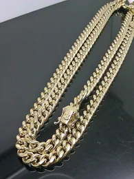 10k gouden ketting Miami Cubaanse ketting link touw 24 inch 6 mm geelgouden link2205611